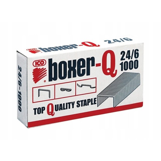 Zszywki 24/6 ICO BOXER do zszywacza 1000 szt.