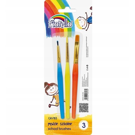 Pędzelki do malowania farbami FIORELLO pędzle 3szt