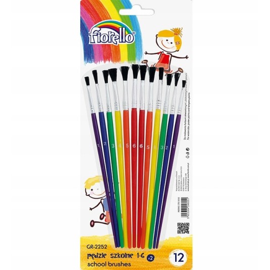 Pędzelki do malowania farbami FIORELLO pędzle 12