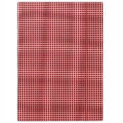 Teczka z gumką A4 DONAU czerwona w kratkę 400g/m2