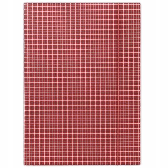 Teczka z gumką A4 DONAU czerwona w kratkę 400g/m2