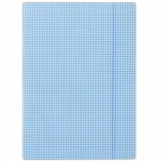 Teczka z gumką A4 DONAU niebieska w kratkę 400g/m2