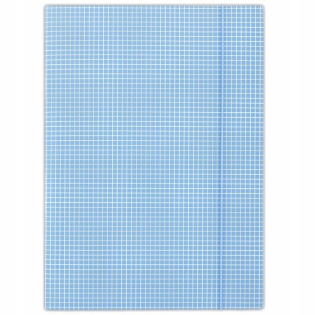 Teczka z gumką A4 DONAU niebieska w kratkę 400g/m2