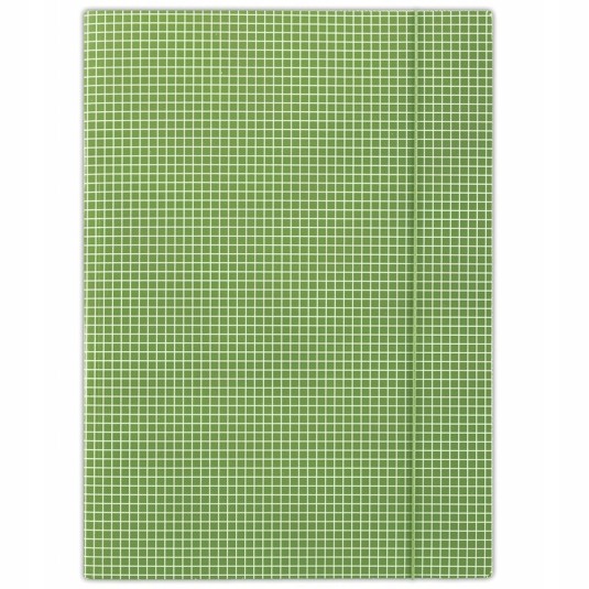 Teczka z gumką A4 DONAU zielona w kratkę 400g/m2
