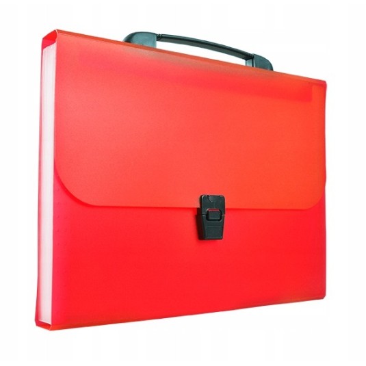 Teczka A4 13 przegródek TETIS rączka czerwona