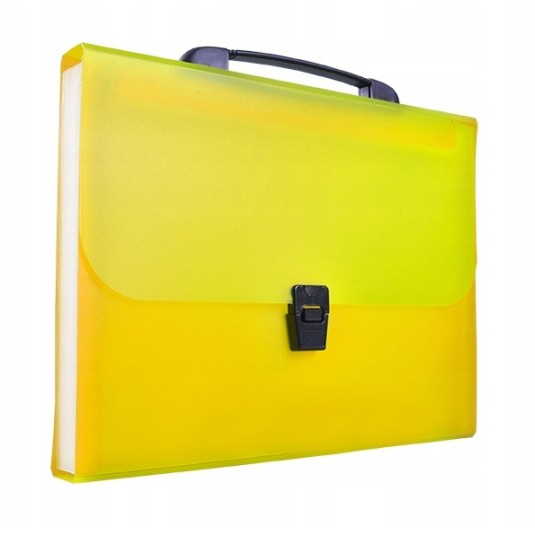 Teczka A4 13 przegródek TETIS rączka żółta