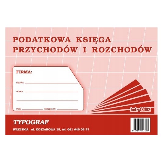 Druk podatkowa księga przychodów i rozchodów A5