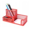 Przybornik organizer siatka metal czerwony biurko
