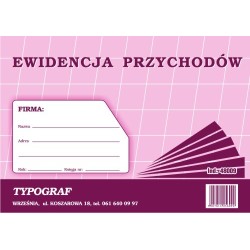 Druk ewidencja przychodów RYCZAŁT A5 30 stron