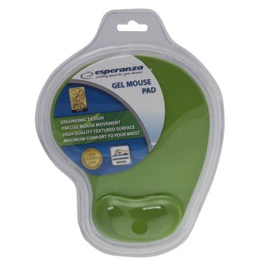 Żelowa podkładka pod mysz nadgarstek zielona ergo