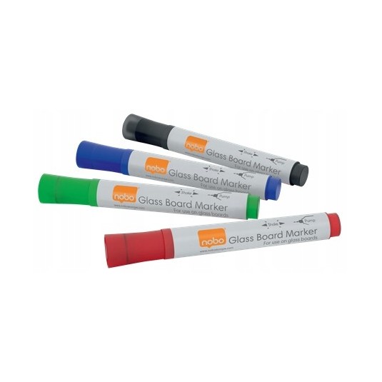 Markery do tablic szklanych NOBO Glide 4szt