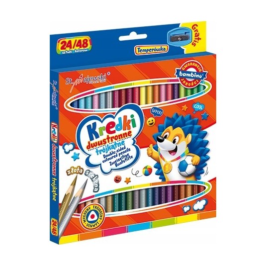 BAMBINO kredki trójkątne dwustronne 24/48 kolorów