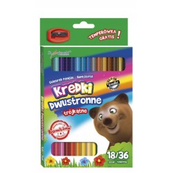 BAMBINO kredki trójkątne dwustronne 18/36 kolorów