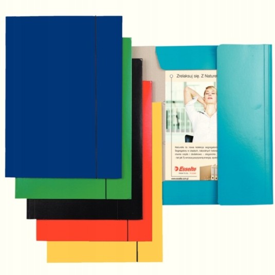 Teczka z gumką ESSELTE A4 lakierowana granatowa