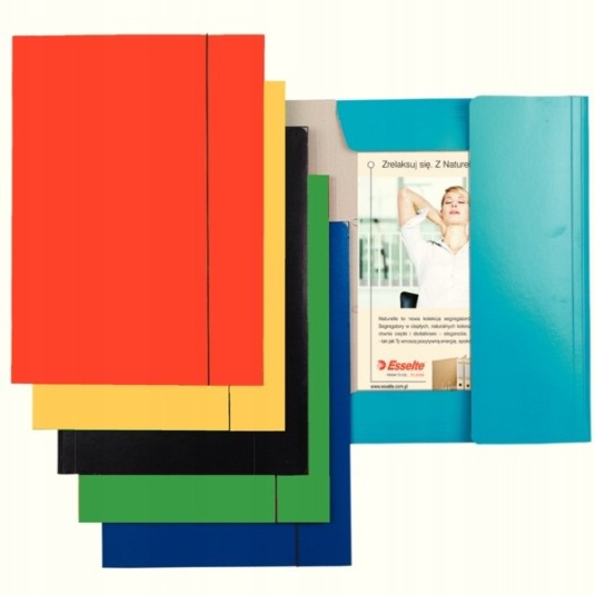 Teczka z gumką ESSELTE A4 lakierowana czerwona