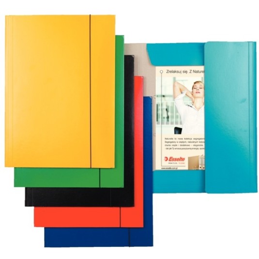 Teczka z gumką ESSELTE A4 lakierowana żółta mocna