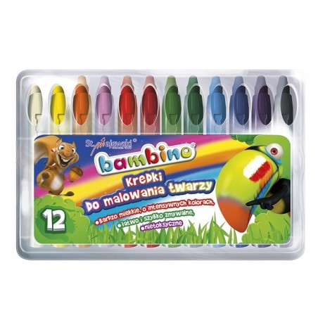 Kredki do malowania twarzy BAMBINO 12 kolorów