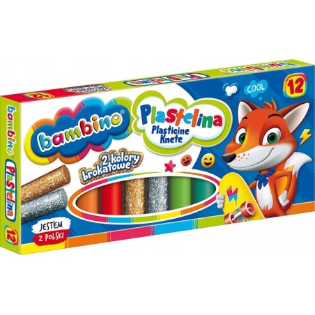 Plastelina 12 kolorów BAMBINO szkolna dla dzieci