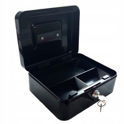 Kasetka na pieniądze metalowa 90x160x200 mm czarna