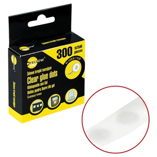 żelowe kropki mocujące w rolce 10mm Yellow-One