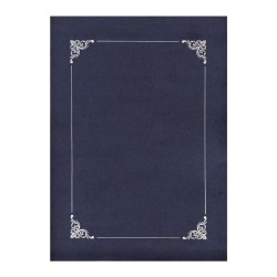 Okładka na dyplom z ramką srebrną granatowa