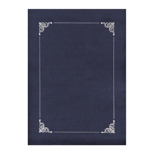 Okładka na dyplom z ramką srebrną granatowa