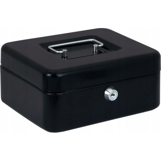 Kasetka na pieniądze metalowa 90x160x200 mm czarna