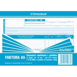 Faktura bez VAT A5 TYPOGRAF