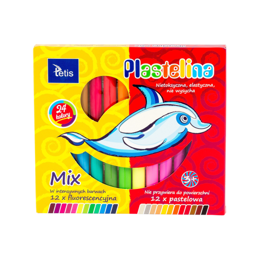 PLASTELINA 24 KOL MIX FLUO/PASTEL