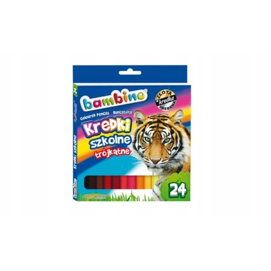 Kredki BAMBINO ołówkowe trójkątne 24 kol. szkolne