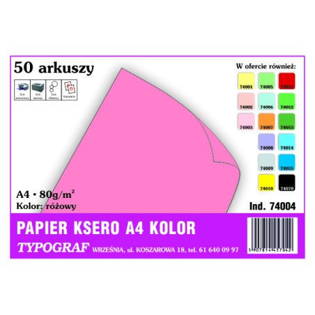 Papier ksero A4 80g różowy...