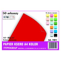 Papier ksero A4 80g czerwony 50ark