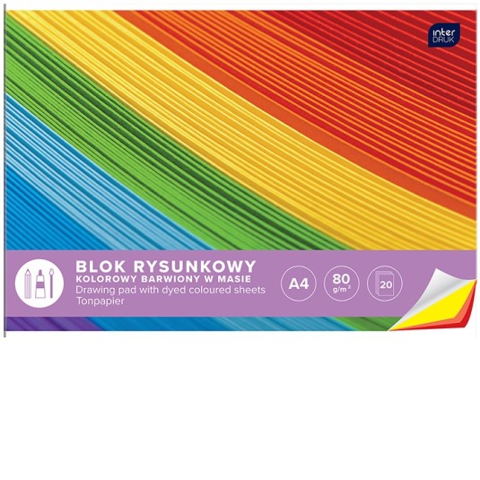 Blok rysunkowy A4/20K kolorowy Interdruk