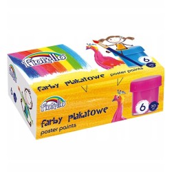 Farby plakatowe FIORELLO szkolne zmywalne 6 kol.