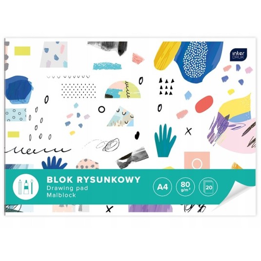 Blok rysunkowy dla dzieci A4 biały 20 kartek 80g/m