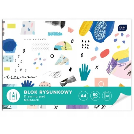 Blok rysunkowy dla dzieci A4 biały 20 kartek 80g/m