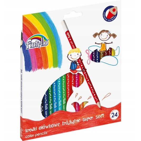 Kredki FIORELLO Super Soft 24 kolory trójkątne