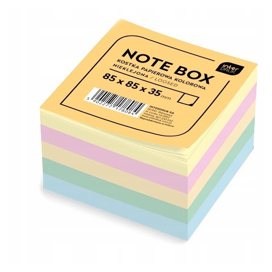 Karteczki kostka kolor 85x85 nieklejona blok 35 mm