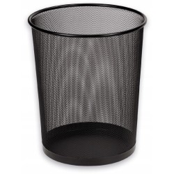 Kosz metalowy siatka czarny duży na papier śmieci